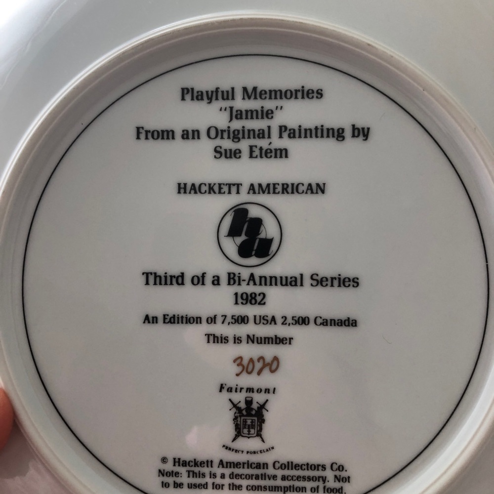1982 Collector’s Plate - Picture 8 of 15